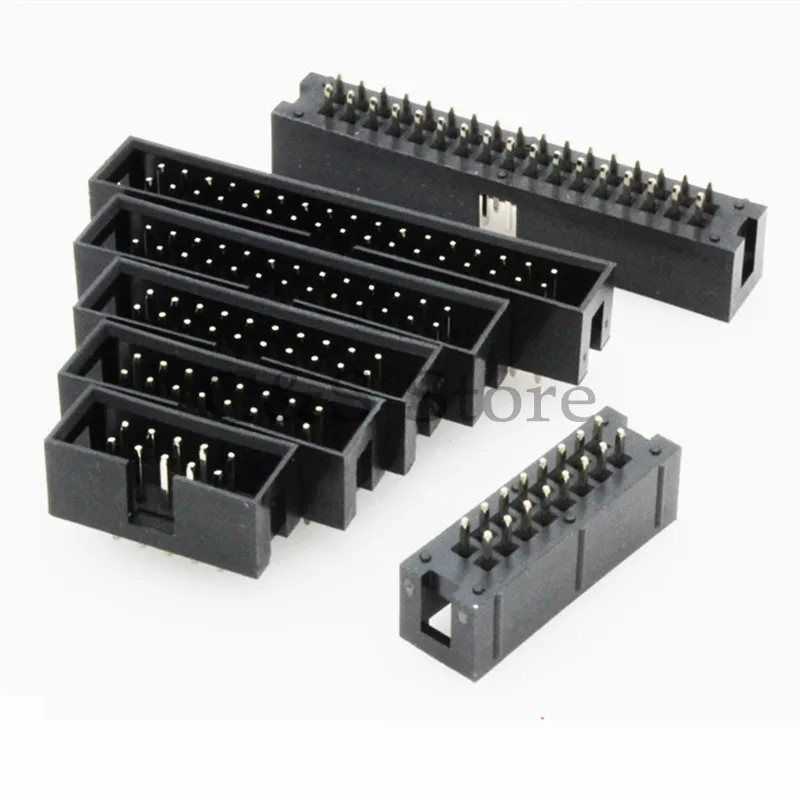 10PCS DC3 6P 8P 10P 14P 16P 20P 26P 30P 34P 40P 50P 2.54mm Socket Header Connector ISP Male Double-spaced Straight IDC JTAG