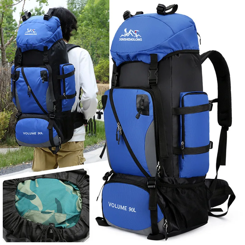 Imagem -04 - dos Homens Viagem Acampamento Mochila Grande Náilon Caminhadas Escalada Esportes Bolsa de Trekking Montanhismo Grande Capacidade Xd73y 90l