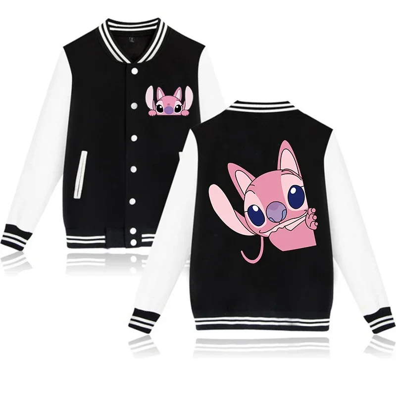 Disney Lilo & Stitch Jacket Hoodies Women Funny Mange Baseball Jacket Sweatshirt Gothic Graphic Y2k Streetwear Clothes Female