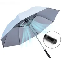 Umbrella With Fan Creative Summer Golf Fishing Umbrella Sunny Rainy UV-proof Umbrella For Men Women Parasol Outdoor Beach