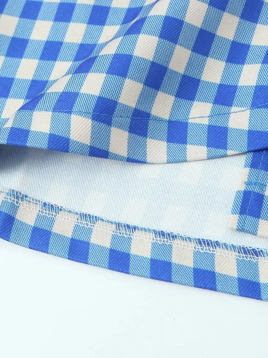 กระโปรงลายสก็อต TWOTWINSTYLE สไตล์หวานๆ สำหรับผู้หญิง เอวสูง ดีไซน์ทรงเข้ารูป ช่วยพรางหุ่น กระโปรงสั้นสำหรับใส่ทำงาน ฤดูร้อน