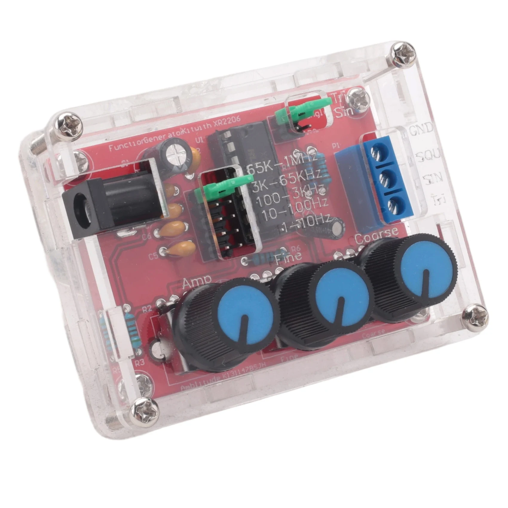 B62B XR2206 High Precision Signal Generator DIY Kit 1Hz-1MHz Sine Triangle Square Waves Frequency Adjustable Function Generator