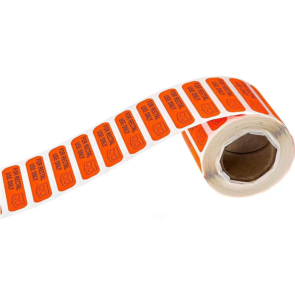 500pcs Hot Spot Orange Bright Surface Waterproof for Rectal Use Only Prank Sticker Rectal Label