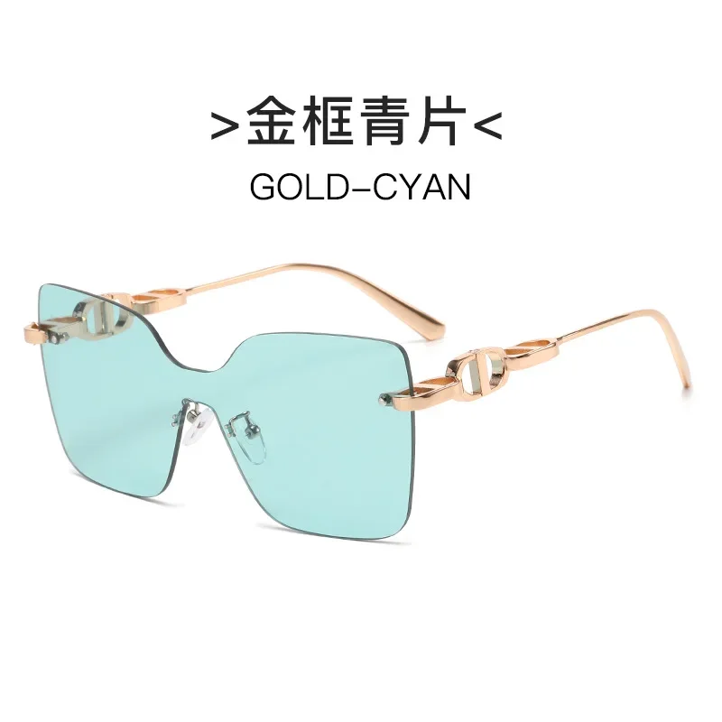 

New Rimless Sunglasses Women Men One Piece Lens Sun Glasses Metal Frame Goggles Luxury Design Gradient Shades De Sol Oculos