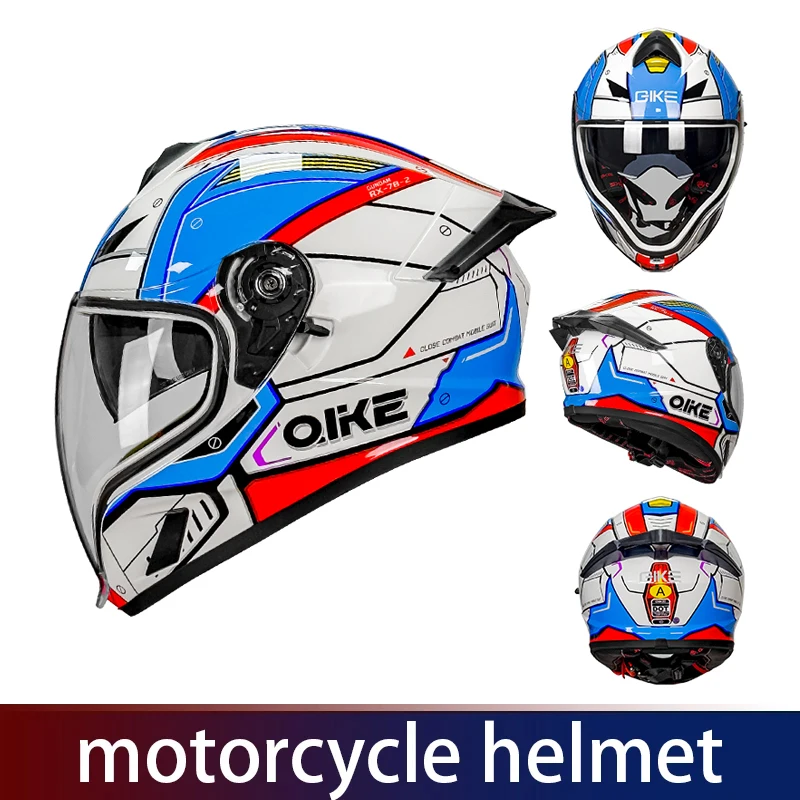 Face-lifting helmet Full-coverage motorcycle helmet Men's anti-fog double-lens full helmet retro cruise motorcycle running helme