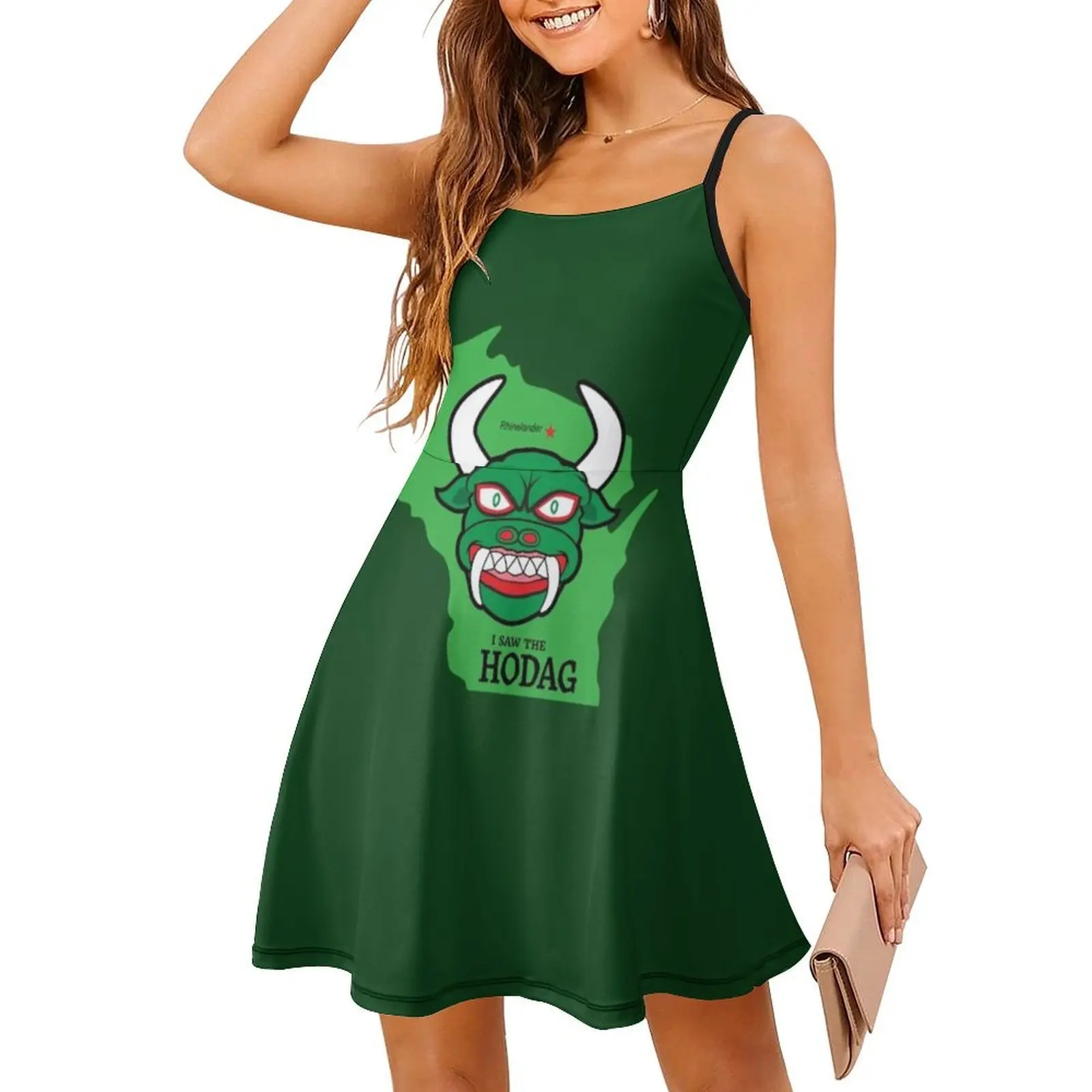 رأى هوداج ولاية ويسكونسن تذكارية التصحيح الأزهار سموك فستان للنساء الربيع الصيف فستان كاجوال للحزب Hodag #3