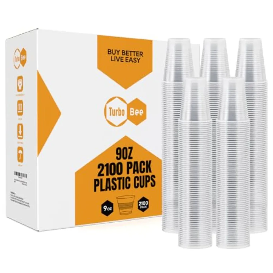 

2100Pack 9oz Disposable Plastic Cups Bulk Party Drinking Cups Plastic Party Cups Disposable Cups for Wedding Thanksgiving and A