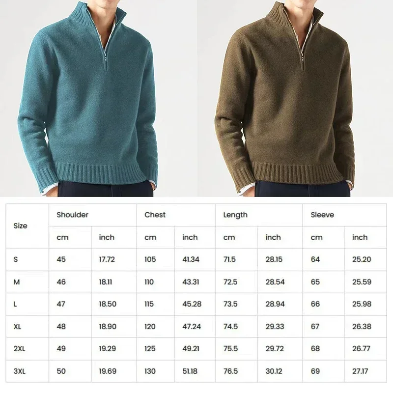 Mens Winter Casual Daily Warm Coats Turtlenecks Half Zipper Sweaters Knitwear Spring Pullovers Solid Long Sleeved Tops for Male