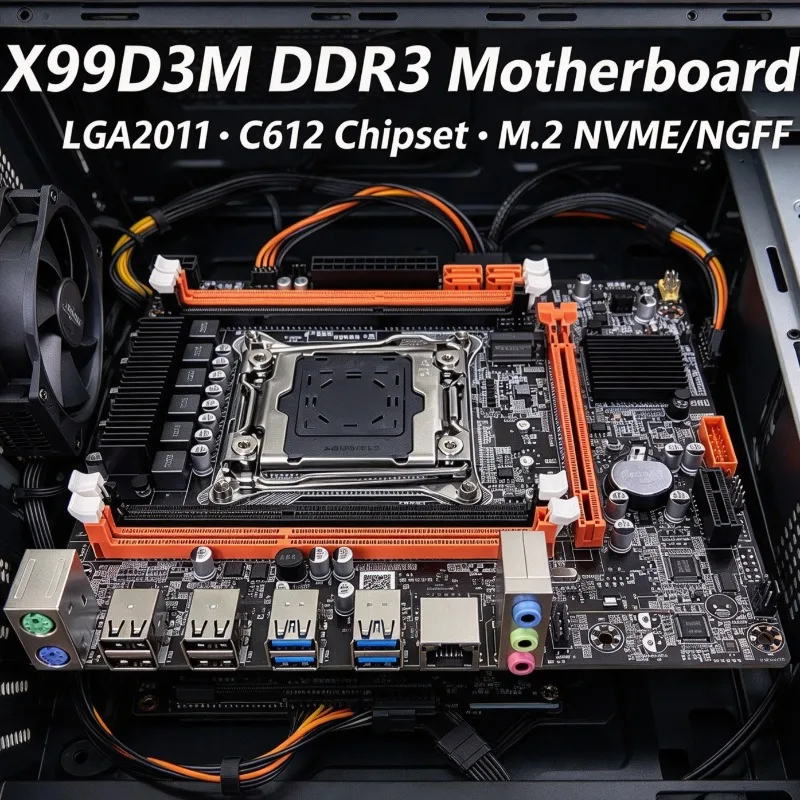 X99D3M Desktop Motherboard LGA2011-3 Socket DDR3 RAM, E5-2678V3 CPU Combo Kit, Workstation DIY Assembly Bundle