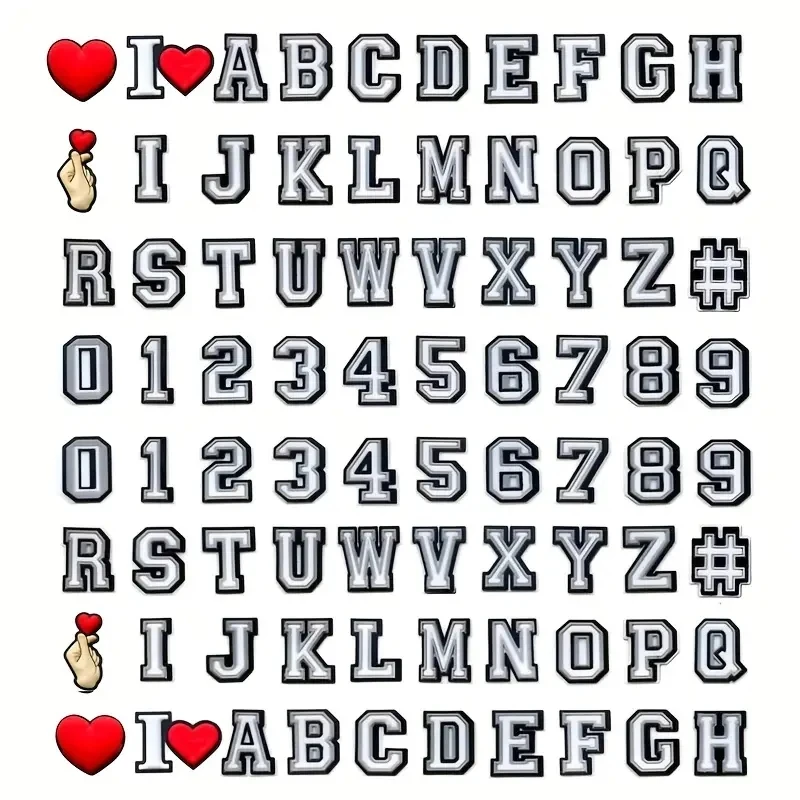 80PCS Sports and Letters Numbers Shoe Charms for Croc,Different Matching Sandals Wristbands Bracelets,Teens Adults Party Gifts image 2