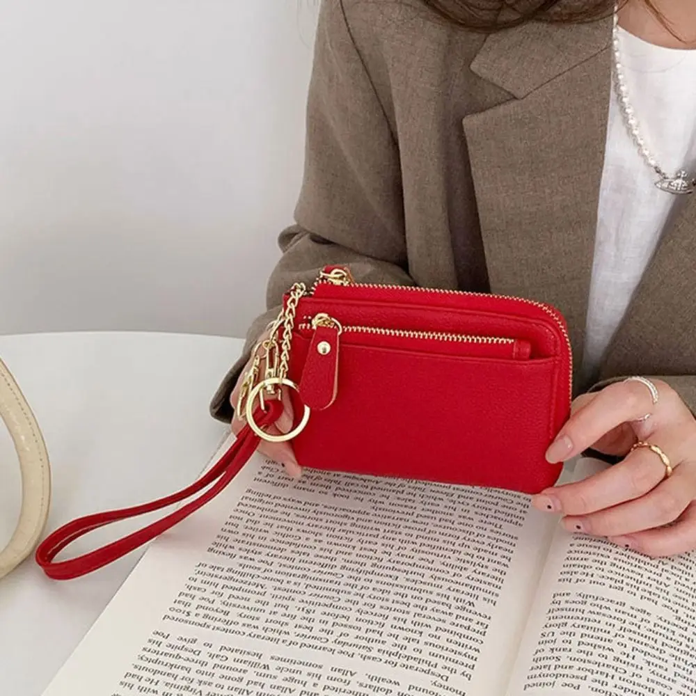 

Кошелек-клатч женский с несколькими отделениями для карт, многофункциональный, из натуральной кожи, однотонный, портативный, из искусственной кожи, для монет, на каждый день