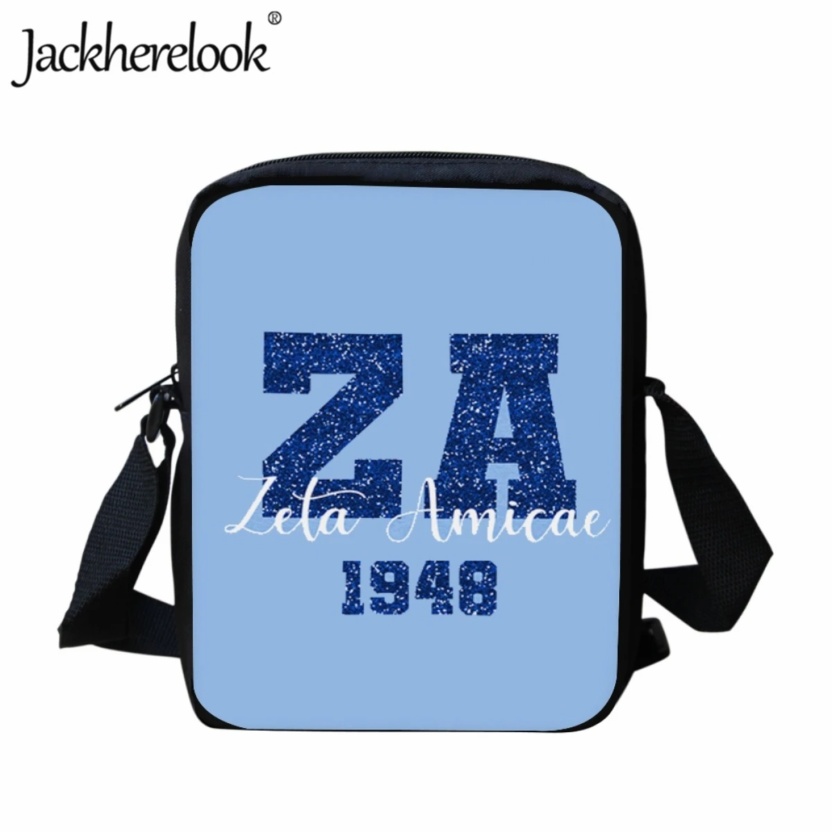 Jackherelook Zeta Amicae Sorority bolso cruzado estampado para mujer, bolso de hombro de viaje informal diario, bolso de mensajero de compras para mujer