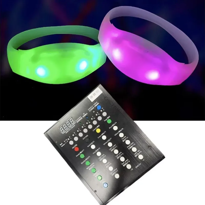 

150PCS/Lot New DMX Function LED Silicon Bracelets 33 Keys 800-1000 Meters Remote Control Glowing Wristbands For Party Event