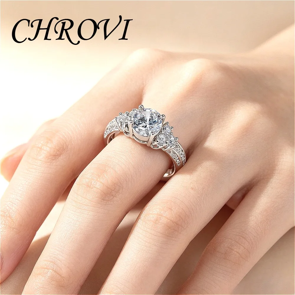Light Luxury 925 Sterling Silver Crystal Zircon Jewelry, High-End Zircon Engagement Rings, Unisex, Sizes 6/7/8/9/10 Ring