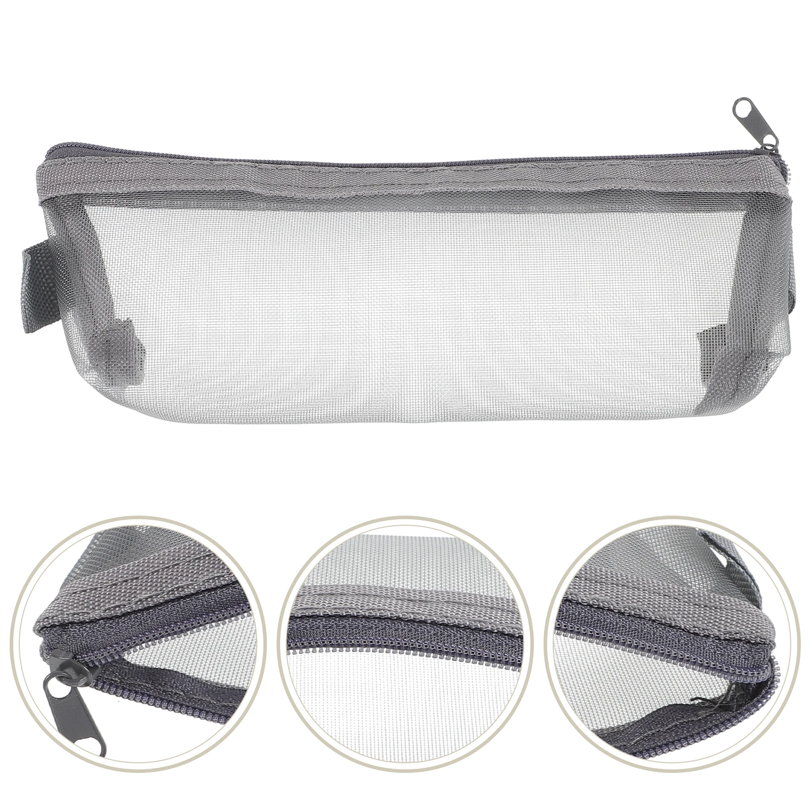 

1pcs Large Capacity Pencil Bag Multi-Function Pen Pouch Organizer Mesh Clear Lightweight Travel Stationery File Bag For