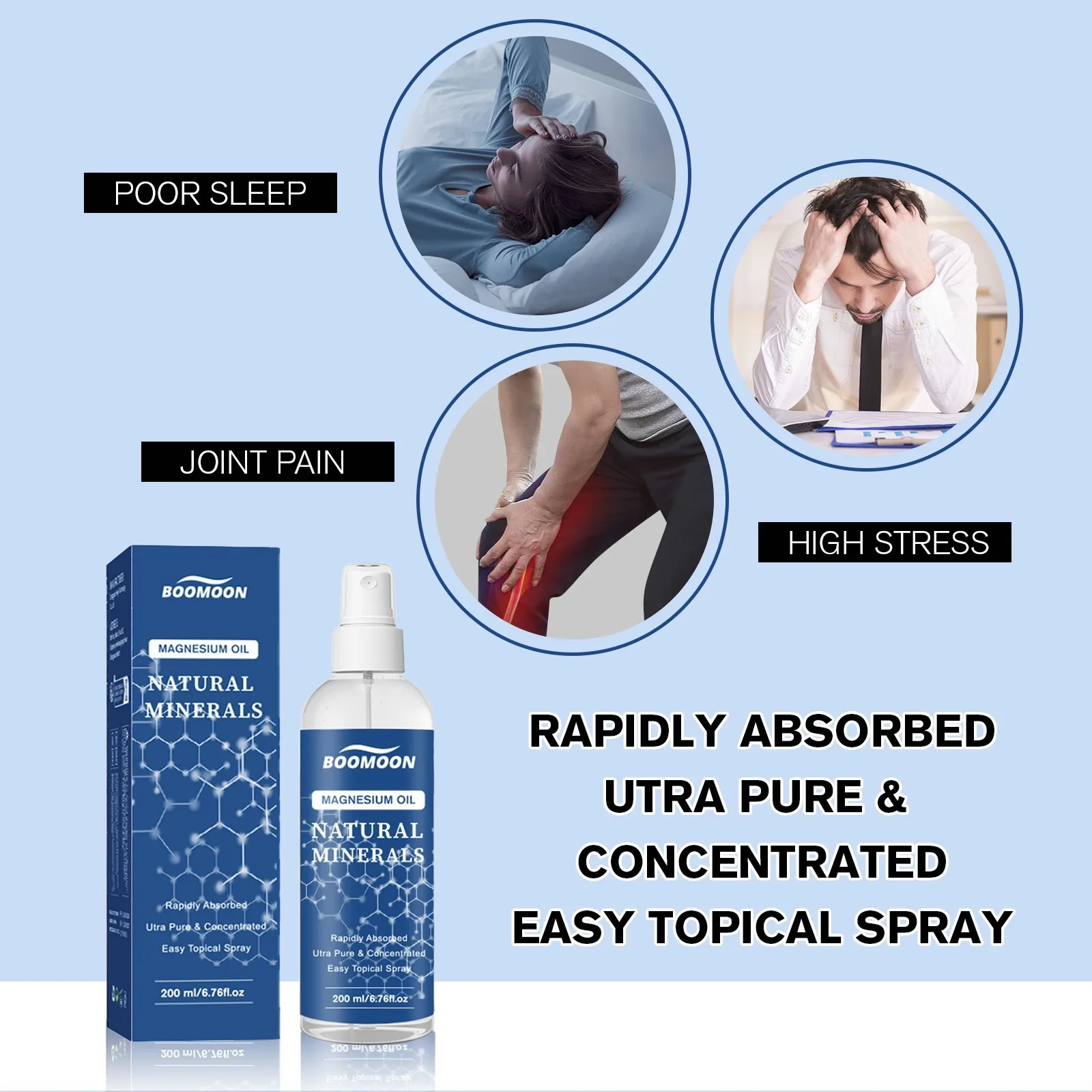 200ml Magnesium Oil Spray Bottle With Magnesium Chloride Topical Magnesium Supplement For Skin Application And Dermal Absorption