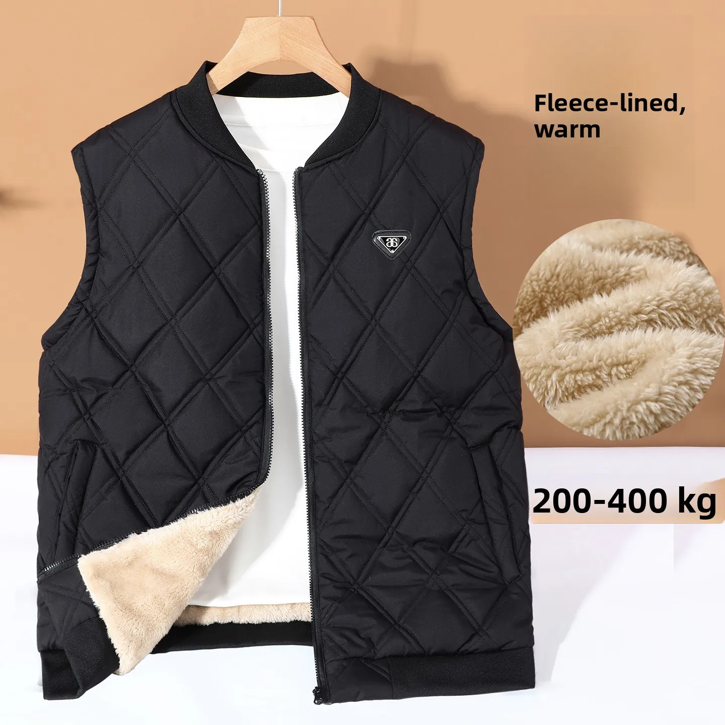 

Мужской утепленный жилет из овечьего вельвета больших размеров (до 400 фунтов), теплый зимний жилет для папы, модный зимний жилет