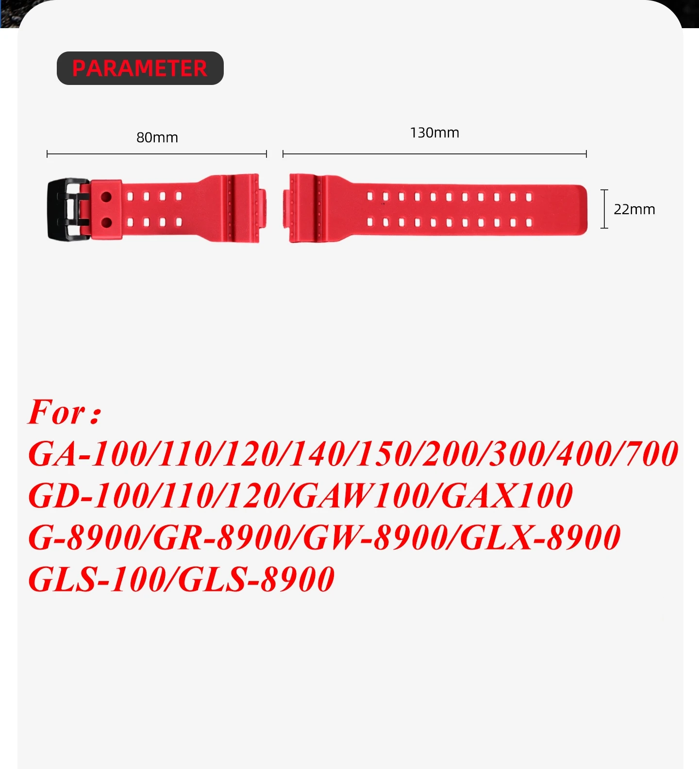 For Casio G-Shock GA100/110/700/710/735 GD100/110 GAW100 G-8900 GLS-100 Watch Strap Rubber TPU Resin Band Replacement Bracelet