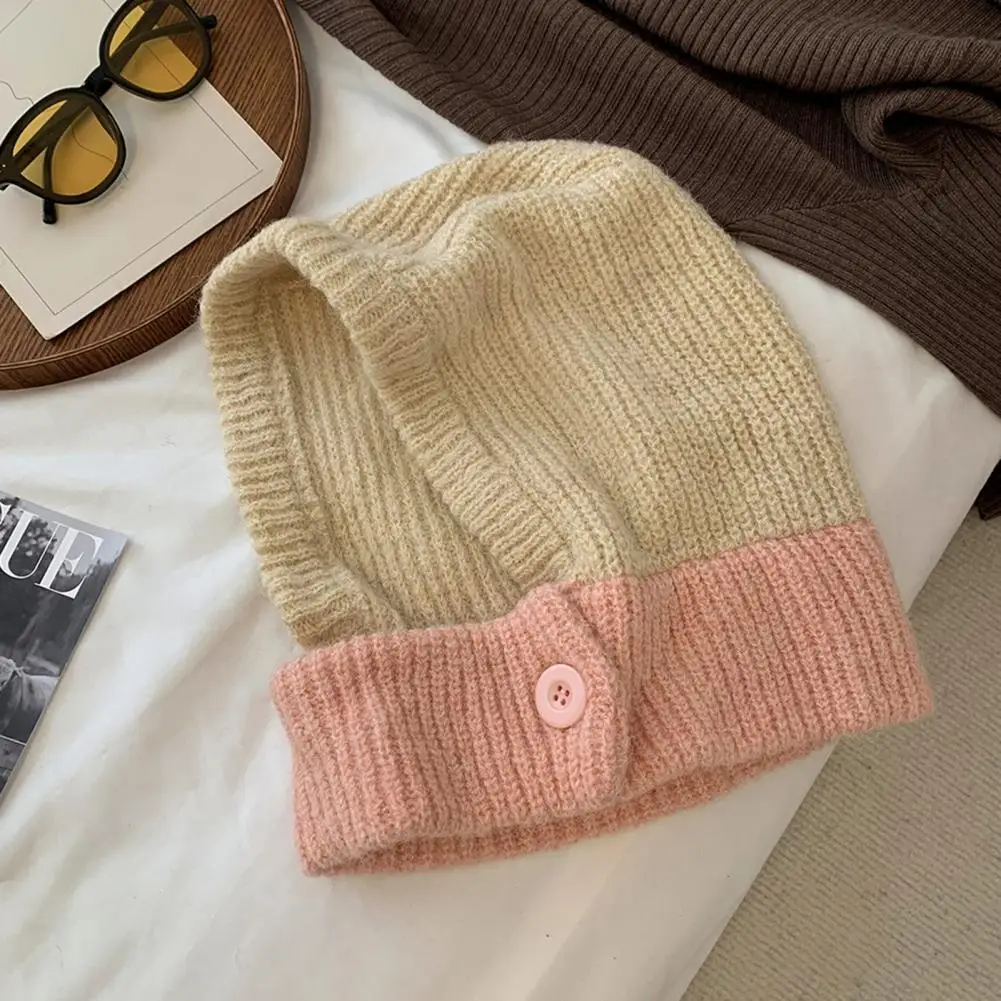 Thickened Warm Hat Ultra-thick Windproof Knit Cap Scarf Set for Women Super Soft Warm Beanie Headwear Wear Resistant Winter