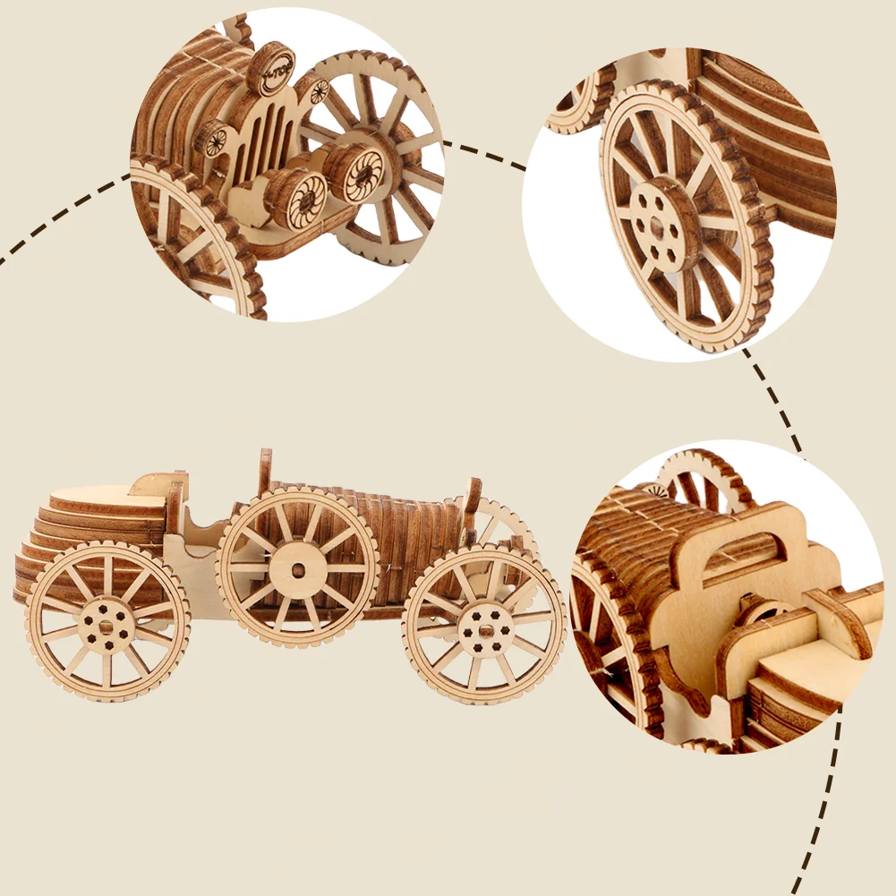 3D Stereo Retro Cabrio Auto Modell Holz Puzzle Erwachsene Kinder Pädagogisches Puzzle Spiel Auto Holz Puzzle Spielzeug