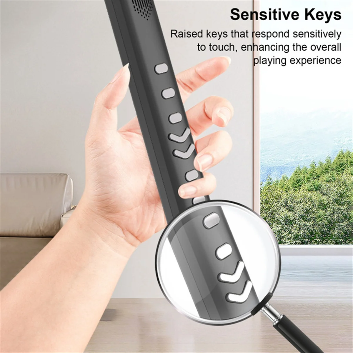 

ABJQ Digital Electronic Wind Instrument Portable Synthesizer Adjustable Sensitivity Built-in Speaker Supports APP BT Connect