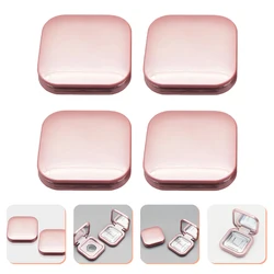 4pc Foundation Powder DIY Box Empty Eyeshadow Palette Blush Box Portable Cosmetic Makeup Case Container with Mirror for Bb Cream