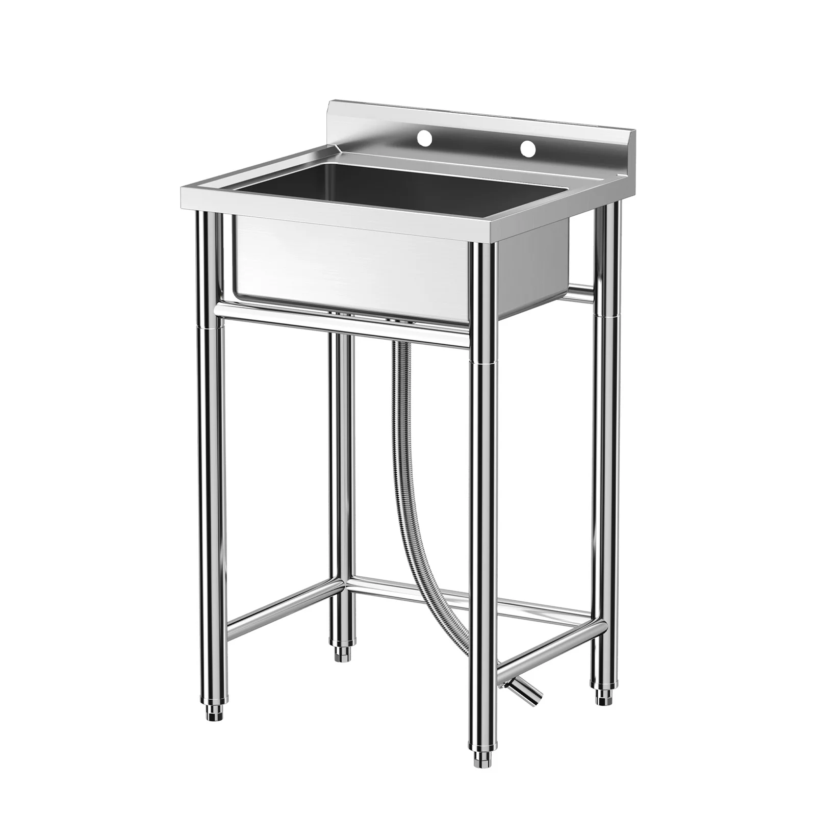 stainless steel sink,free standing sink With Pull-Out Faucet,Adjustable Support Feet,,single bowl kitchen sinks