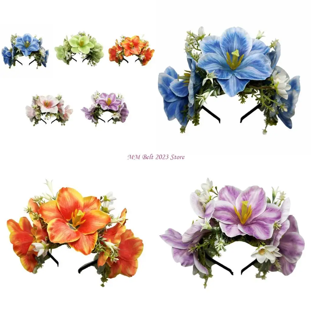 

49ME Flexible Artificial Flower Hair Addition Elegant Blossomy Hat For Wedding Incidents Costume Parties And Everyday Elegant