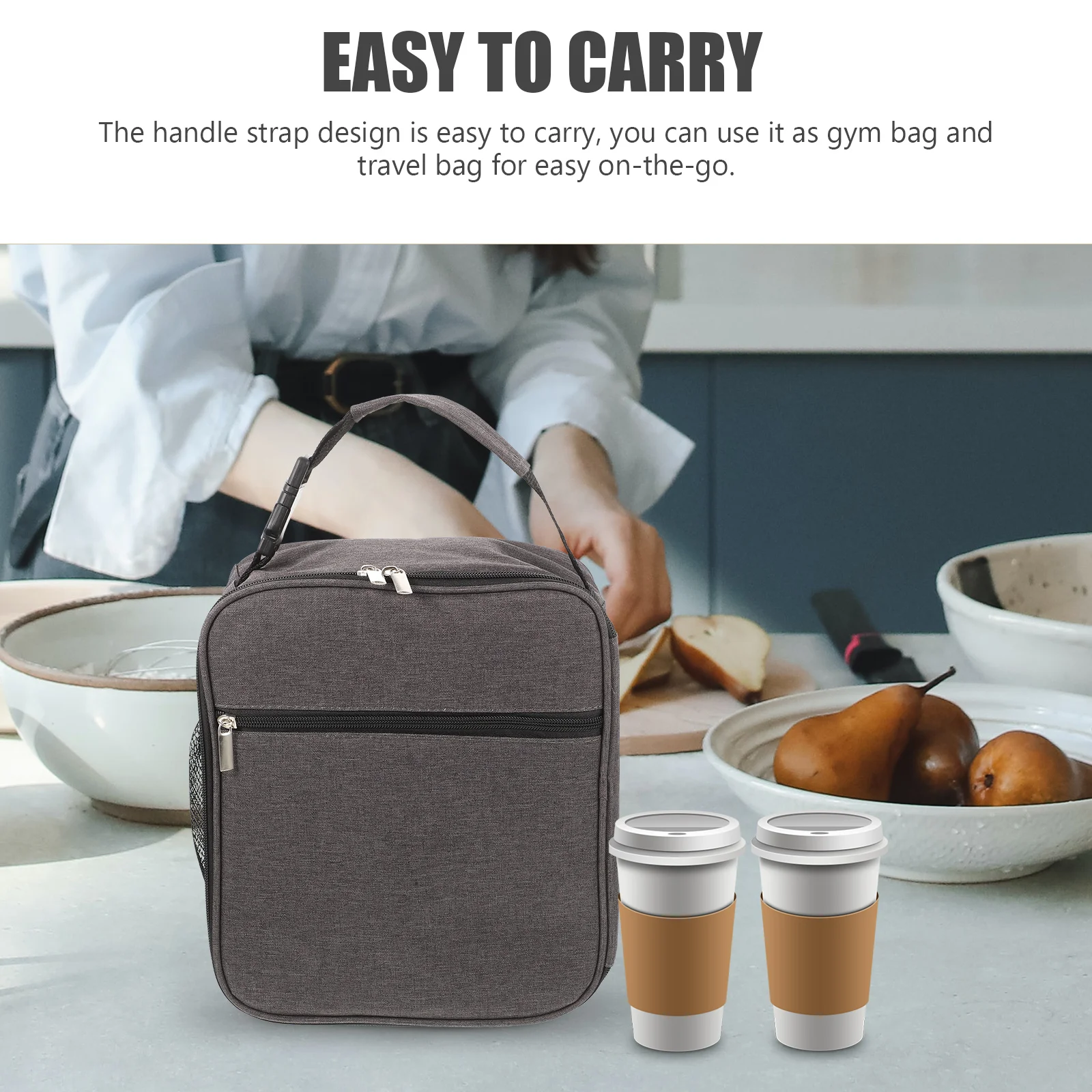 

Insulated Lunch Bag Portable Thermal Bag Large Capacity Food Container Outdoor Picnic Pouch Picnic Outdoor Use