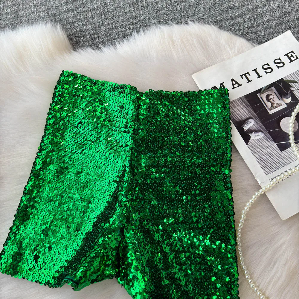 Shinny Sequins Short Pants Women Hot Summer High Waisted Female Booty Shorts Sexy Girl Streetwear Y2k Short Pants Dropshipping