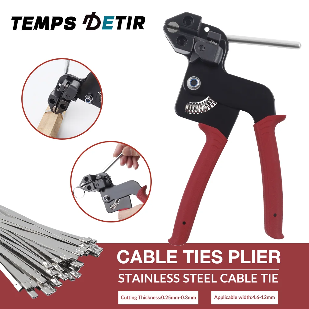 

Ручные плоскогубцы для кабельных стяжек, инструмент для стяжек из нержавеющей стали 304, самоблокирующаяся застежка, высококачественный режущий инструмент, автоматический пистолет для кабельных стяжек.