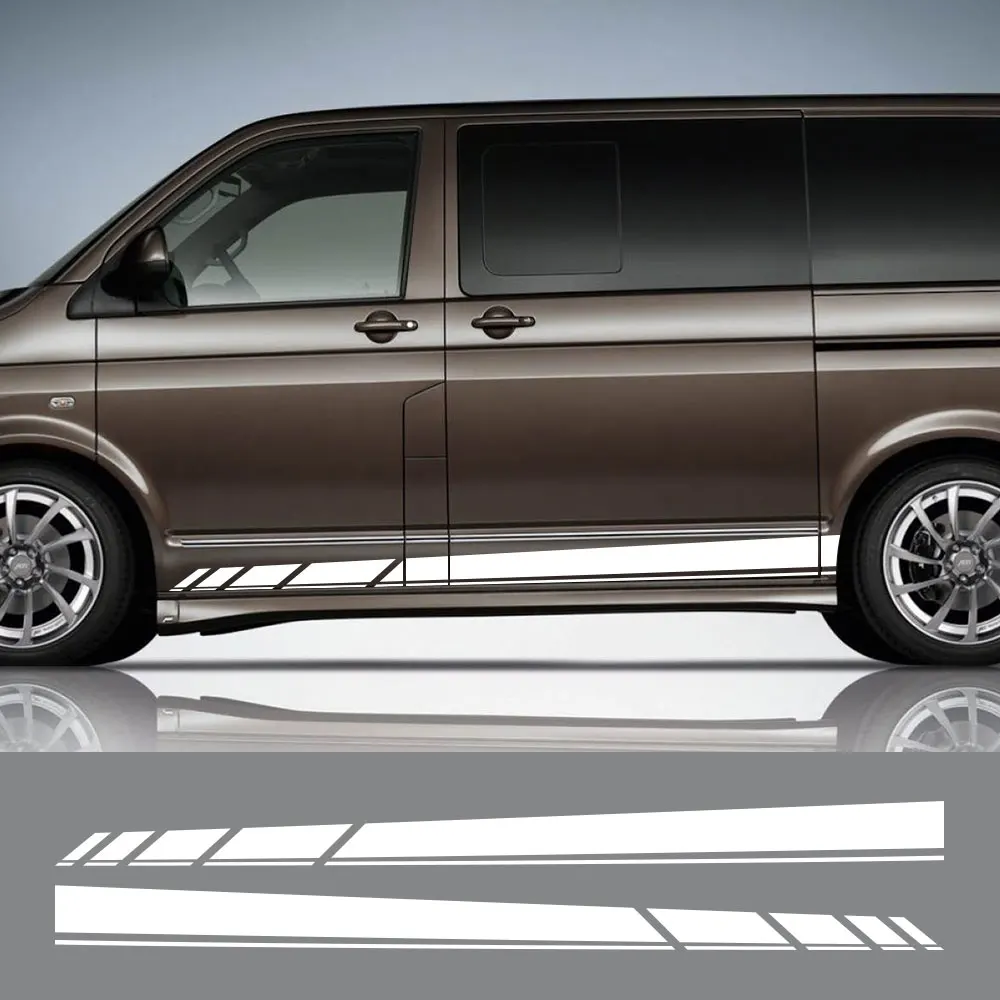 Car Door Side Stickers For Volkswagen VW Transporter T3 T4 T5 T6 Camper Van Long Line Graphics Vinyl Decals Accessories