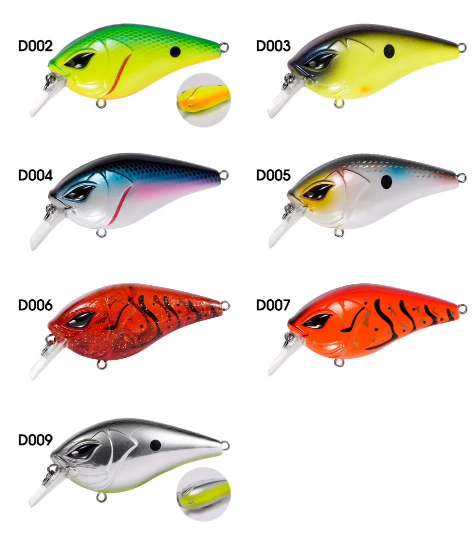 NOEBY 60 mm 12 g flacher Squarebill-Kurbelköder, Minnow-Angelköder, schwimmender Wobbler, künstlicher harter Köder für Barsch-Angelköder – Detail 6