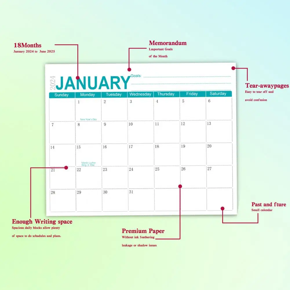 Magnetic Calendar 18 Months Calendar Planner Magnetic Fridge Calendar Jan 2024 to June 2025 Monthly Calendar calendario