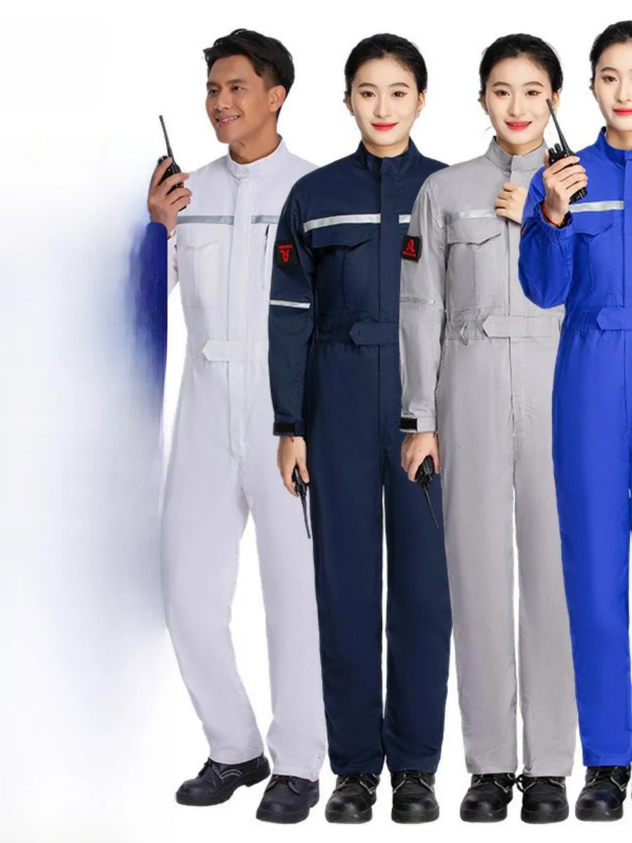 

Flame Retardant Anti-Static Overall Suit with Reflective Strips Protective Workwear for Welding Workers Se Work orm