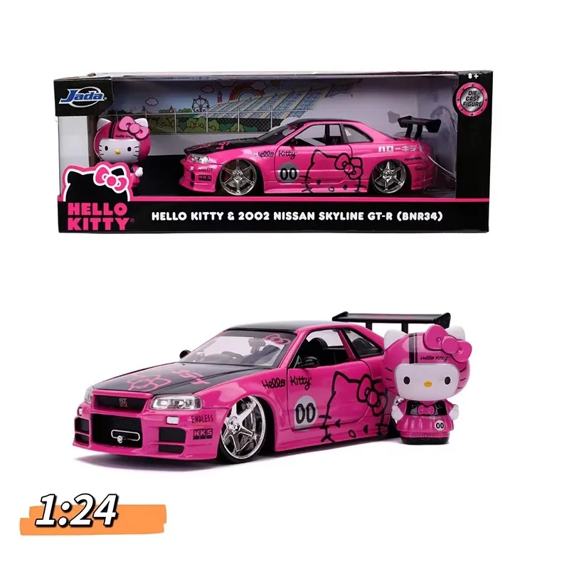 1: 24 Ratio Fast And Passionate Gtr-r35 Hello Kitty Line Mosquito Car Alloy Metal Die Casting Model Toy Car Children\'s Gift Toy