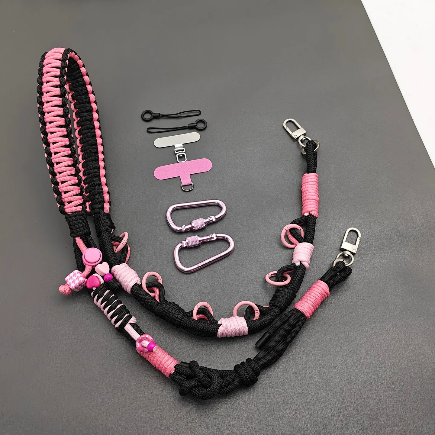Colorful Paracord DIY Hand-Braided Adjustable Replacement Bag Strap Outdoor Anti-lost Camera Phone Lanyard Crossbody Strap