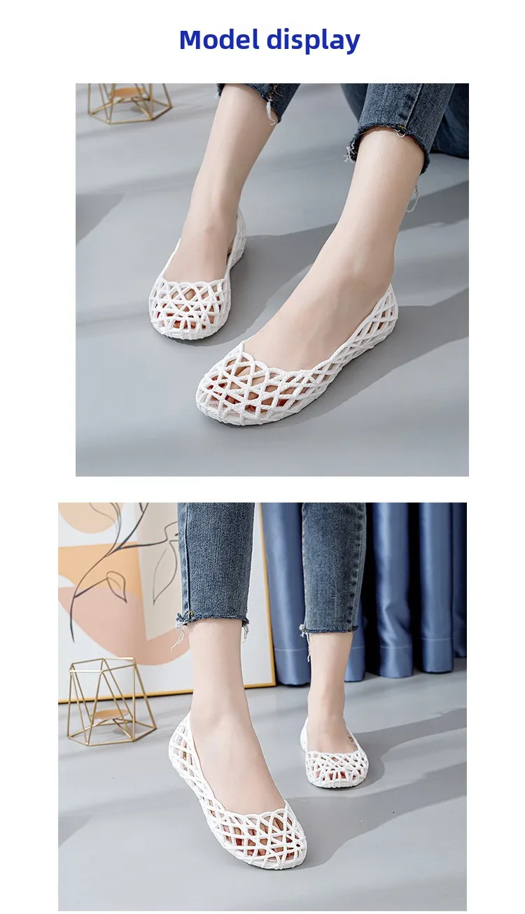 Damen-Netzgewebe-Ballerinas 2026 Sommer Markendesign Hohle Alltagssandalen Bequeme Netz-Strandschuhe – Detail 5