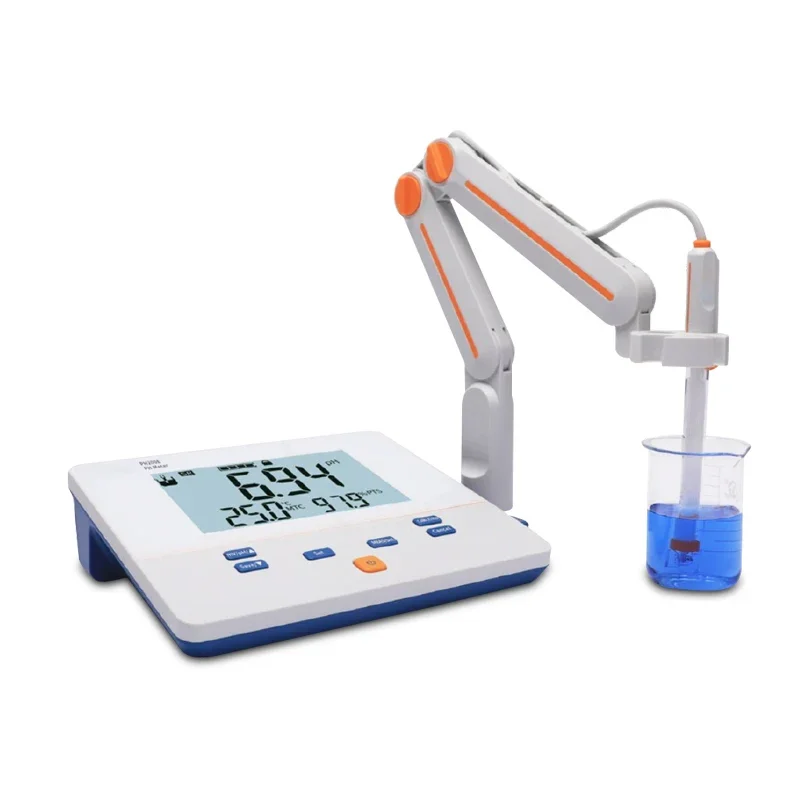 High precision PH200E digital bench type ph meter -2.00 to 18.000pH LCD display  Accuracy 0.01 pH 3 points calibration