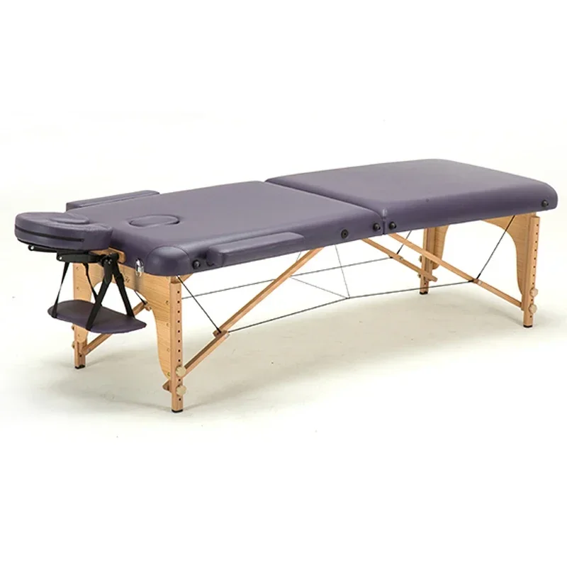 

Fashion Furniture Leather Wooden Tattoo Portable Beauty Spa Massage Bed Table With U Shaped Headrest Patio Facial