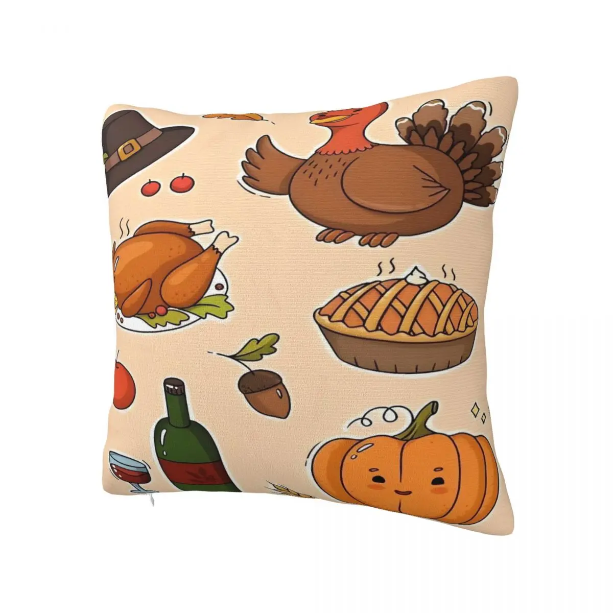 Thanksgiving Day Pillow Case Cushion Cover Square Custom DIY Pillow Cover Funny Pillowcases For Sofa Car Home Decor