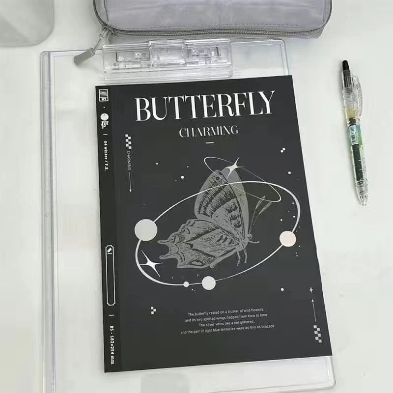 New Stationery Butterfly Rhapsody Notebook Y2K Creativity Laser Diary Small Notepad Hand Ledger Book Ins Style School Supplies