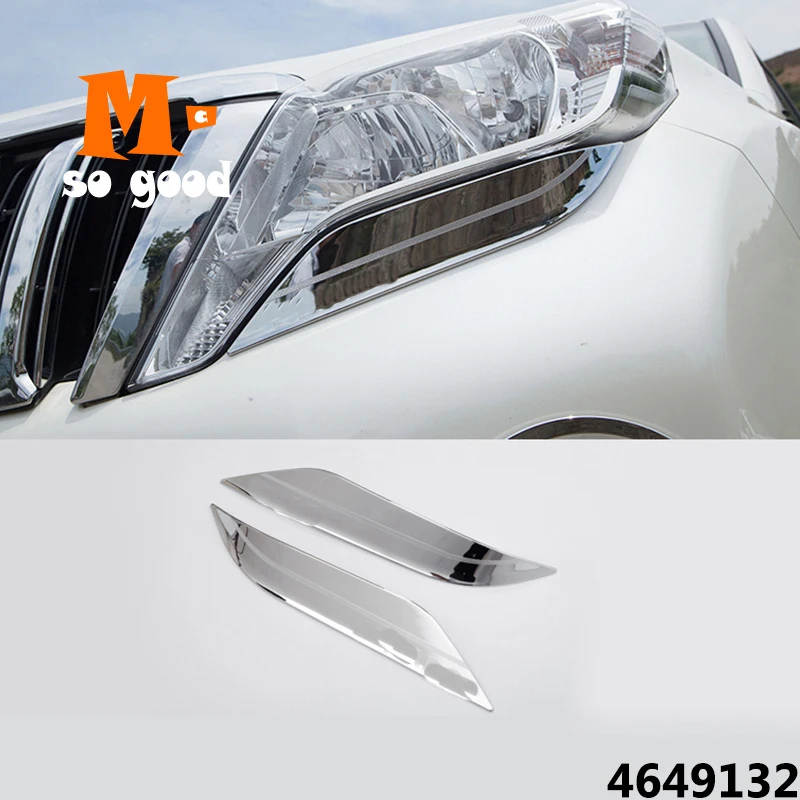 

for Toyota Land Cruiser Prado 150 Accessories FJ 150 Car Head Front Fog Lamp Light Eyebrow Cover Trim 2014 15 16 2017 ABS Chrome