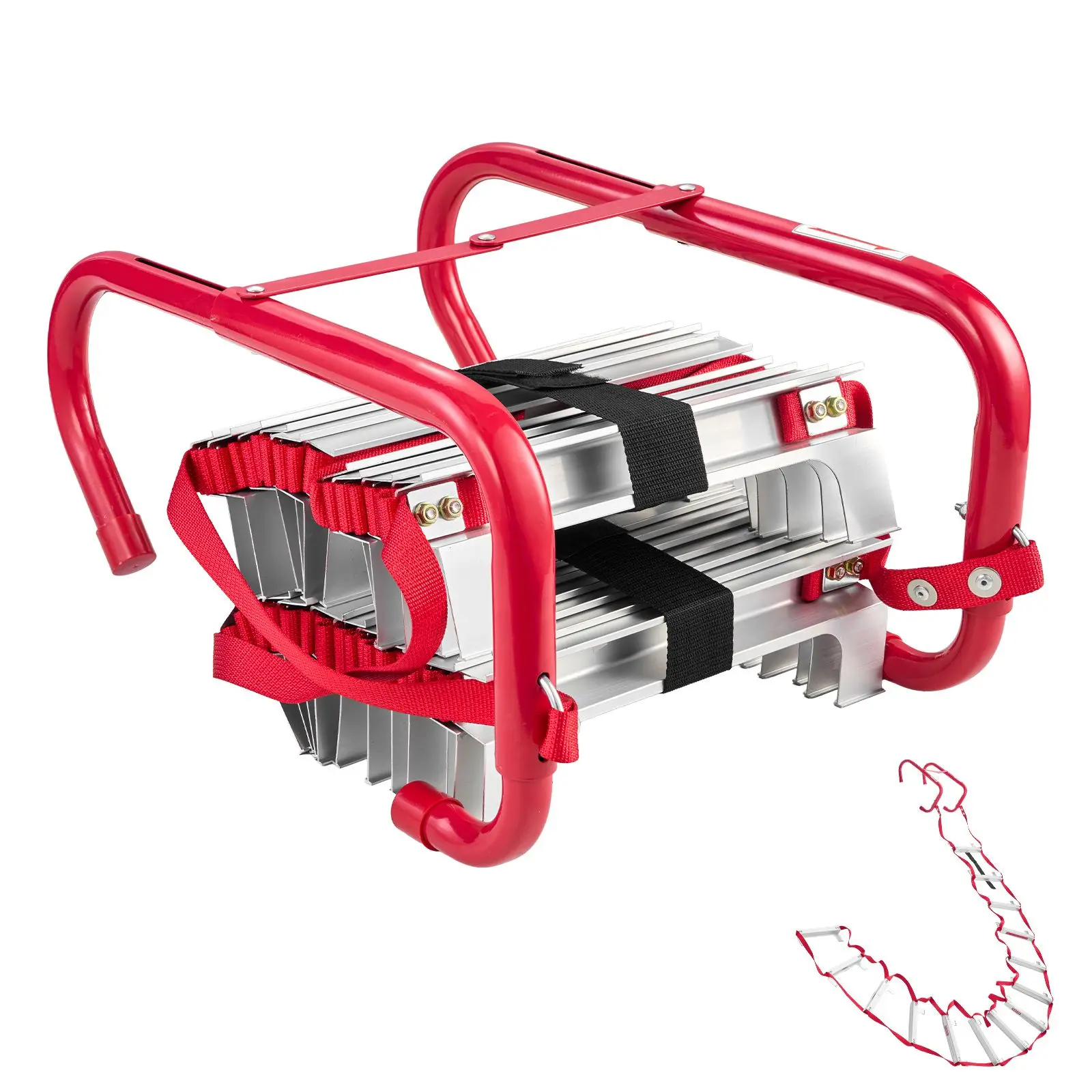 Fire Escape Ladder, 2-Story 13FT Retractable Emergency Fire Ladder, Lightweight Aluminum Alloy Safety Escape Ladders with Sturdy