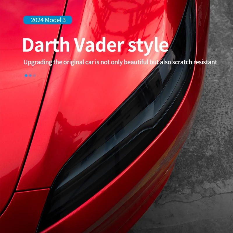 

Suitable for the new of the 2024-2025 Model3 black headlight film, car lamp tail light film, color change, black samurai TPU