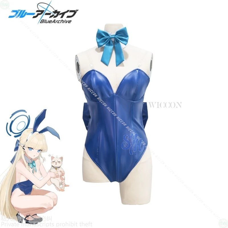 Kostium Cosplay Blue Archive Asuma Toki Anime Seksowna Króliczka Jirai Kei Kawaii Niebieski Kombinezon Kokarda 코스프레 Halloween Party