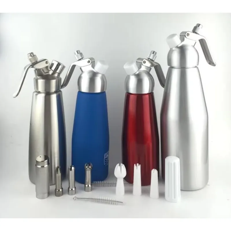 

Hot sale Professional Aluminum Siphon Cream Whistler 1/2 Liter Aluminum Whipped Cream Dispenser Dessert Recipe