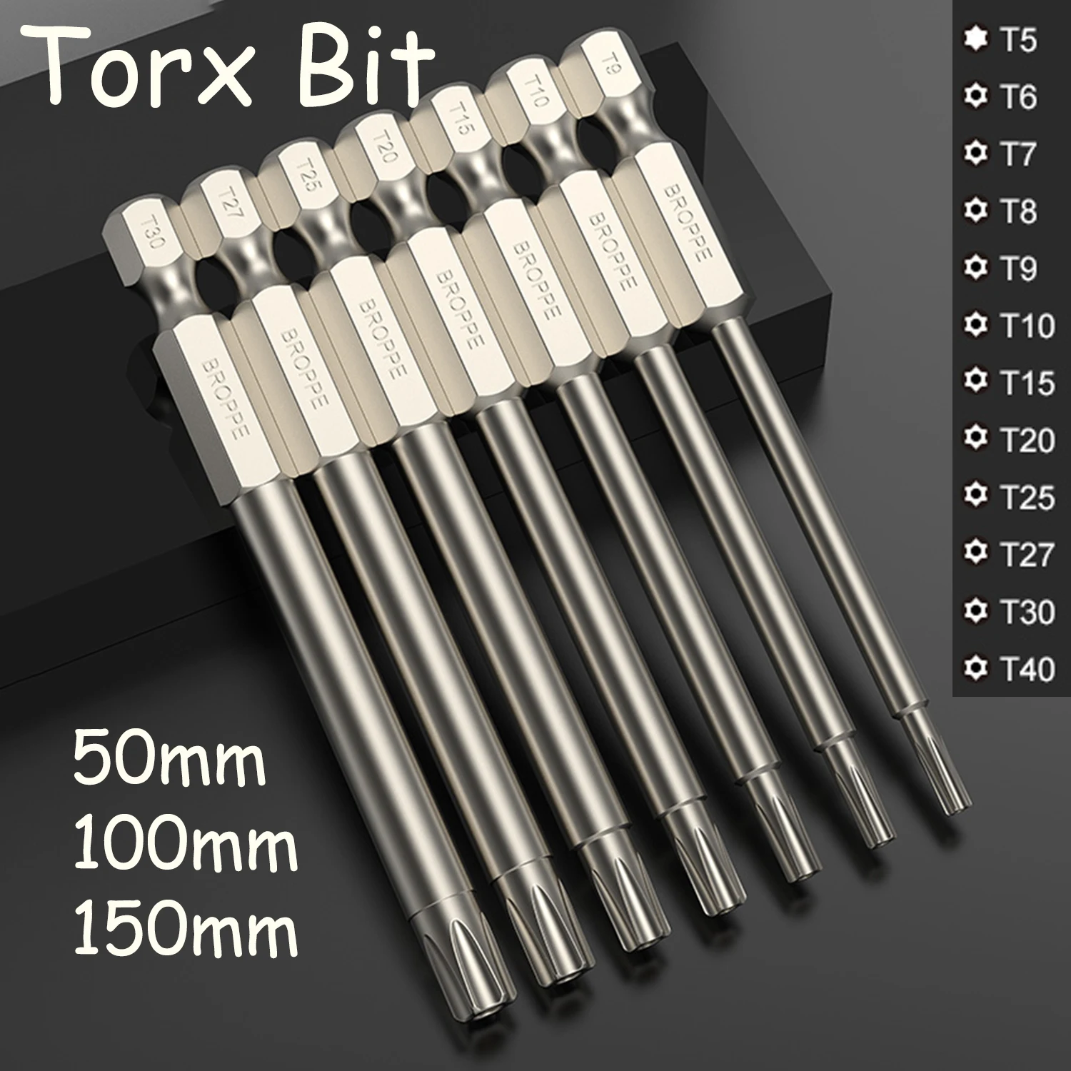 

Torx Screwdriver Bits T5~T40 50mm/100/150mm Long Magnetic Tip With Centre Hole Bit S2 Steel 1/4 Inch Hex Shank Hand Tool