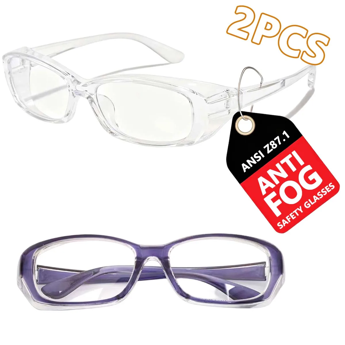 Schutzbrille, beschlagfrei, Augenschutz, Blaulichtfilter, Seitenschutz, Anti-Pollen, weiches TR90-Modell HM8