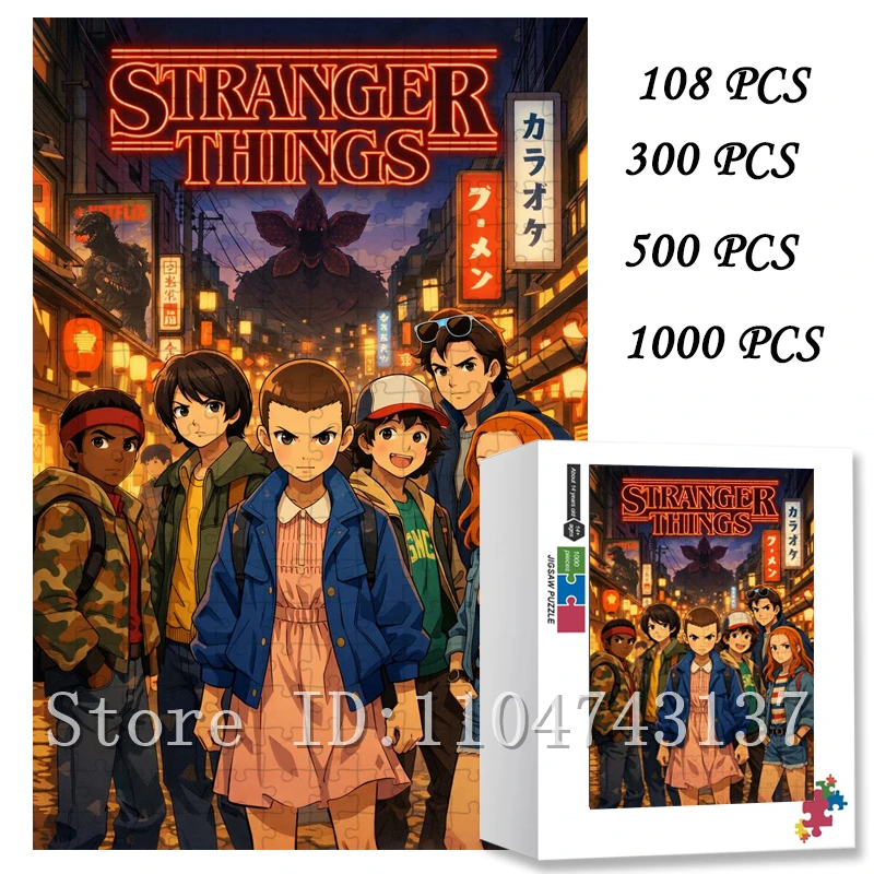 

Strange Things Cartoon Jigsaw Puzzles 108/200/300/500/1000/1500 Pieces Puzzles Fashionable Unique Gifts for Adults and Children